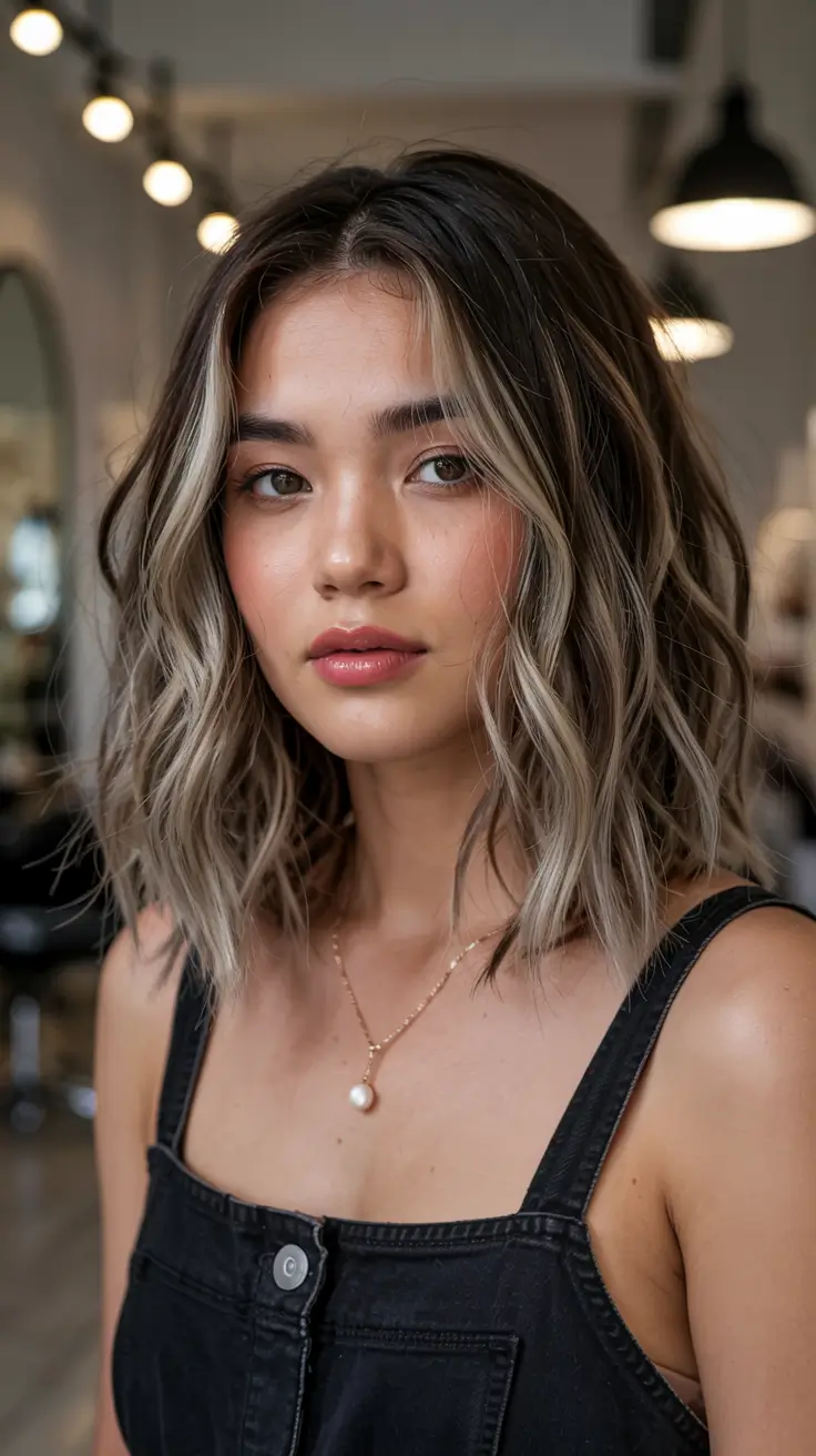 winter hair colors ideas 2025 2026 Ash Blonde Contrast Bob