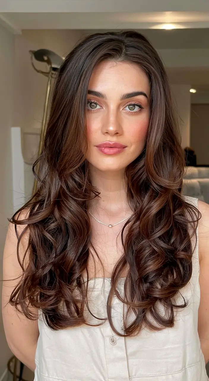winter hair colors ideas 2025 2026 Classic Brunette Curls