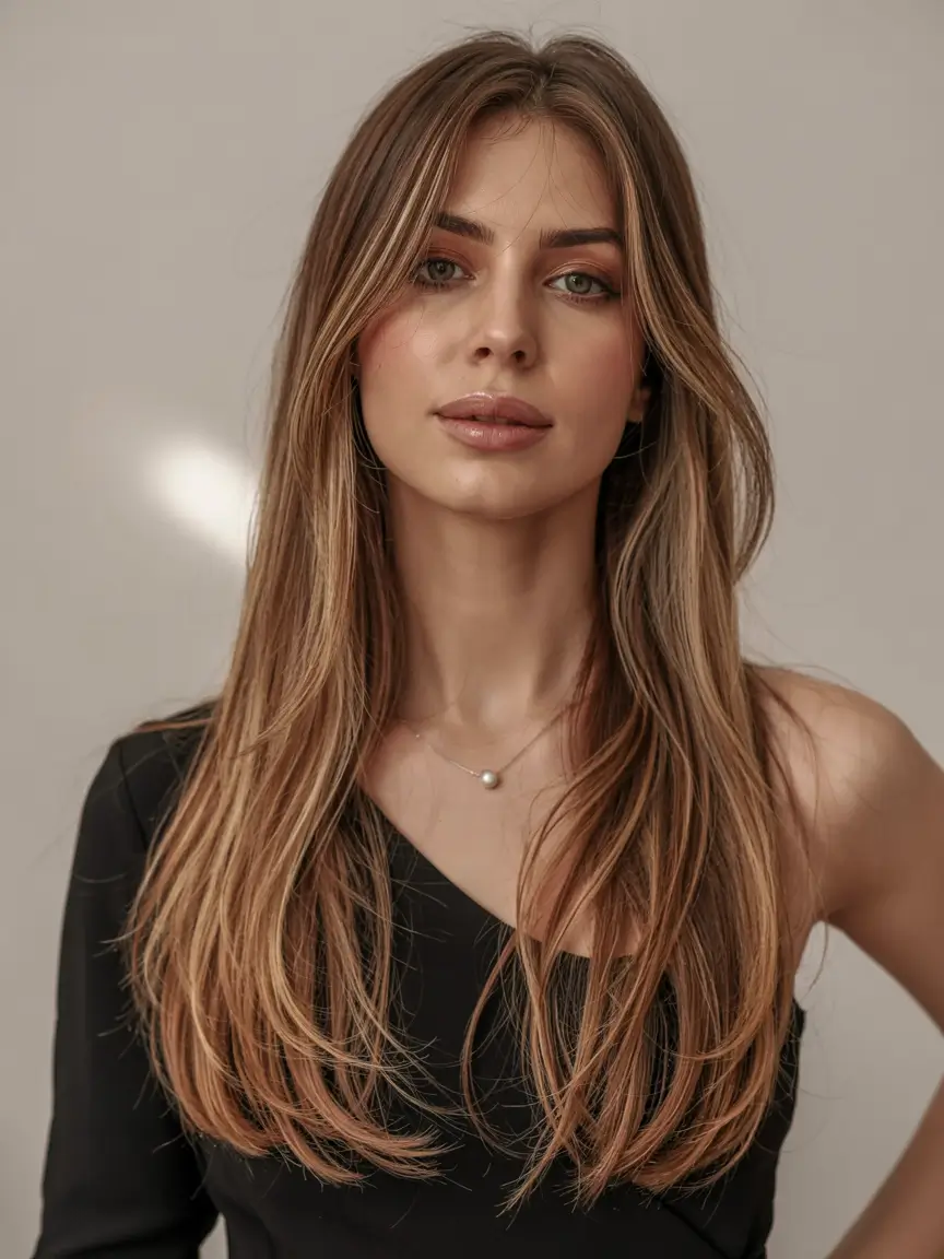 winter hair colors ideas 2025 2026 Honey-Toned Elegance