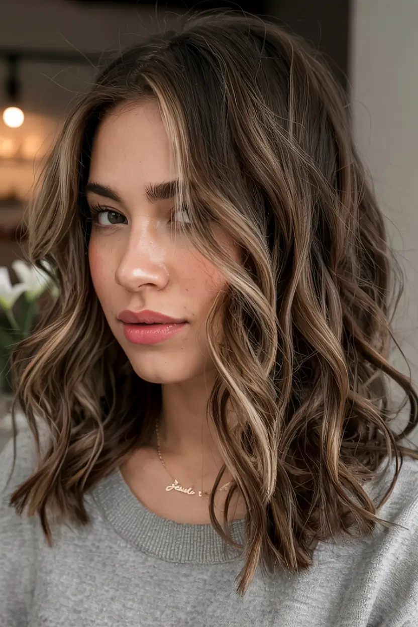 winter hair colors ideas 2025 2026 Face-Framing Toffee Highlights