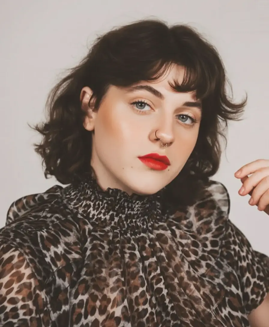 winter haircuts for plus size women ideas 2025 2026 Curly Bob with Micro Fringe