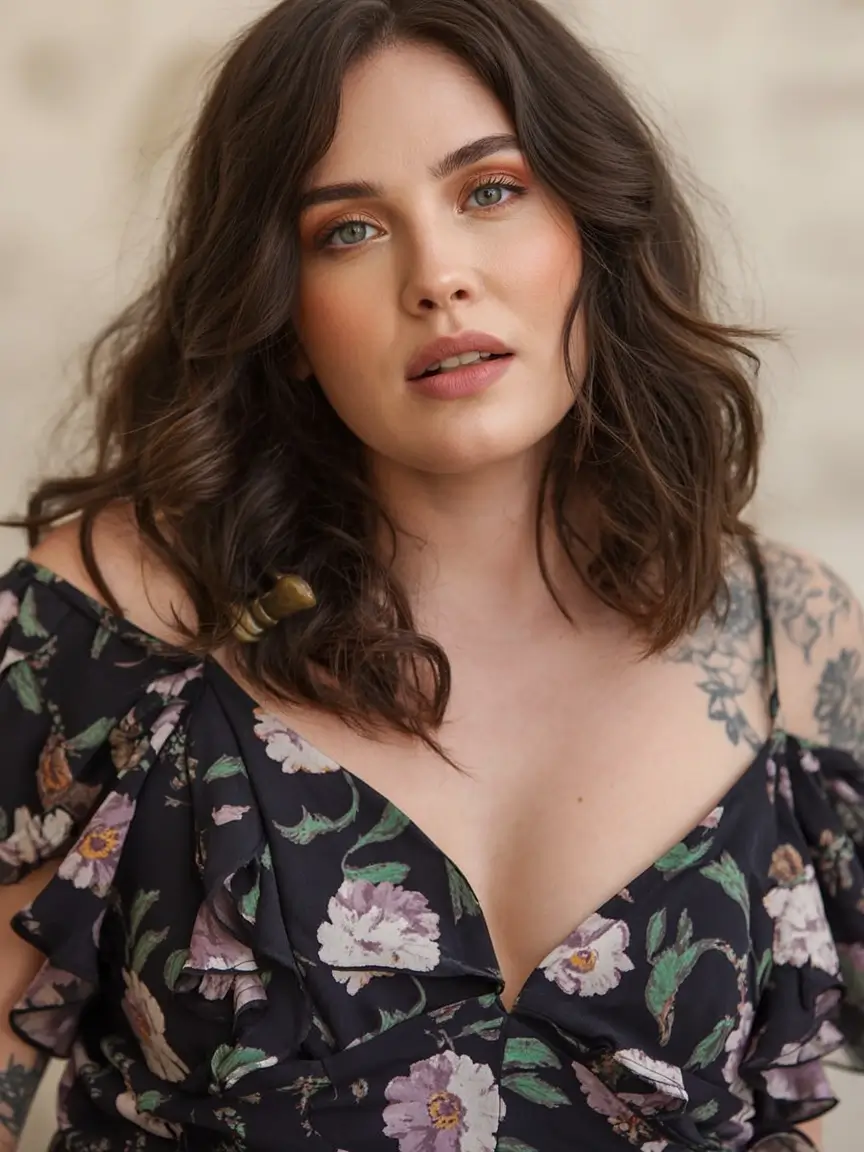 winter haircuts for plus size women ideas 2025 2026 Romantic Tousled Waves