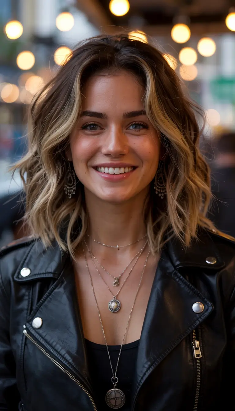 winter hairstyles color 2025 2026 for women over 40 Soft Waves with Dimensional Blonde