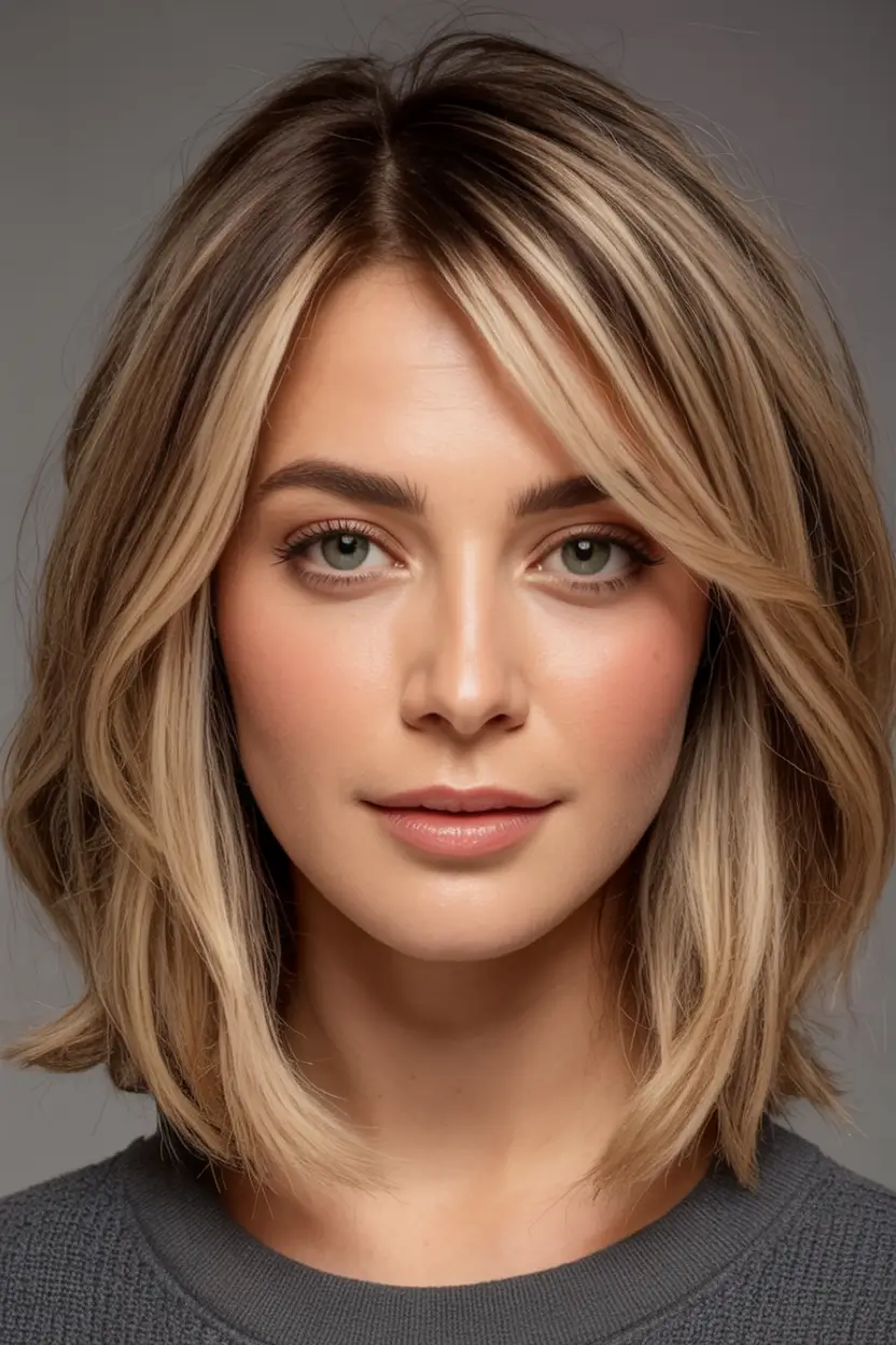 winter hairstyles color 2025 2026 for women over 40 Dimensional Blonde Lob with Face-Framing Layers