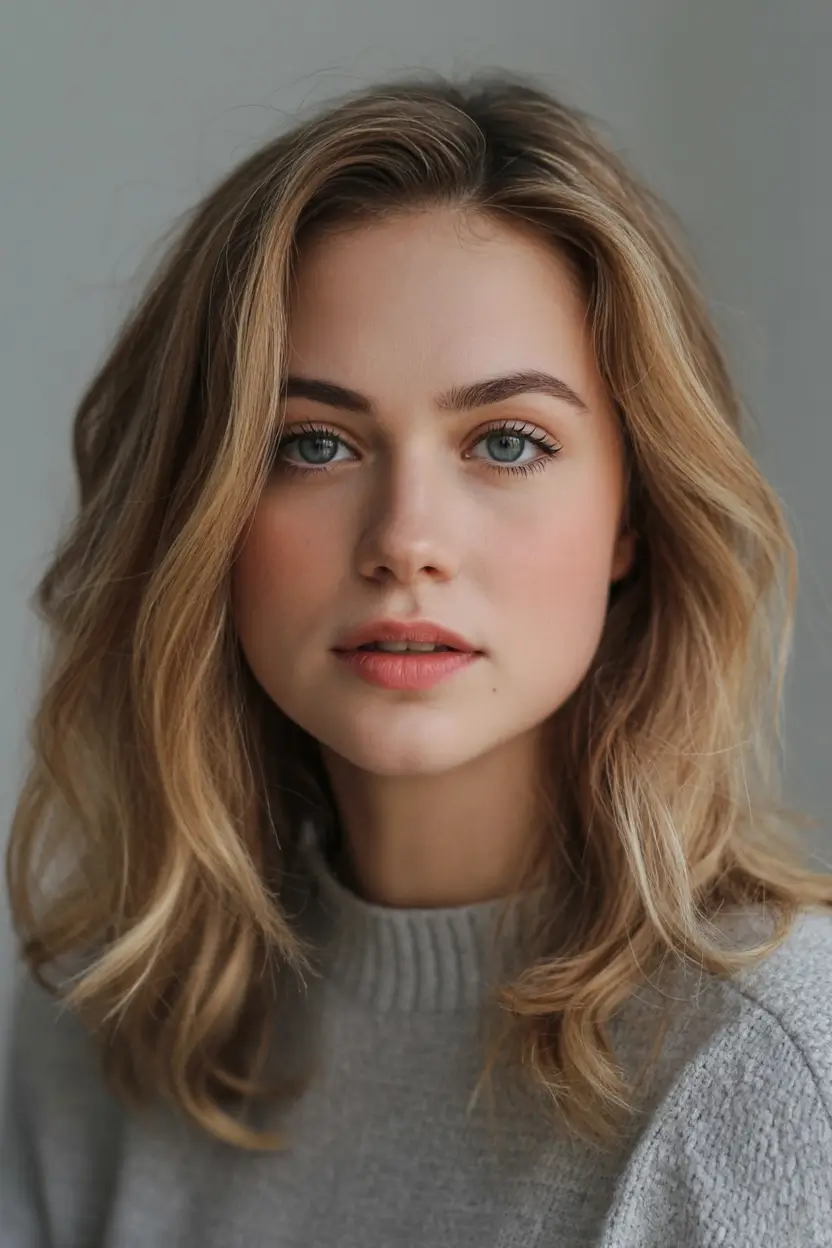 winter hairstyles color 2025 2026 for women over 40 Soft Honey Blonde with Casual Waves