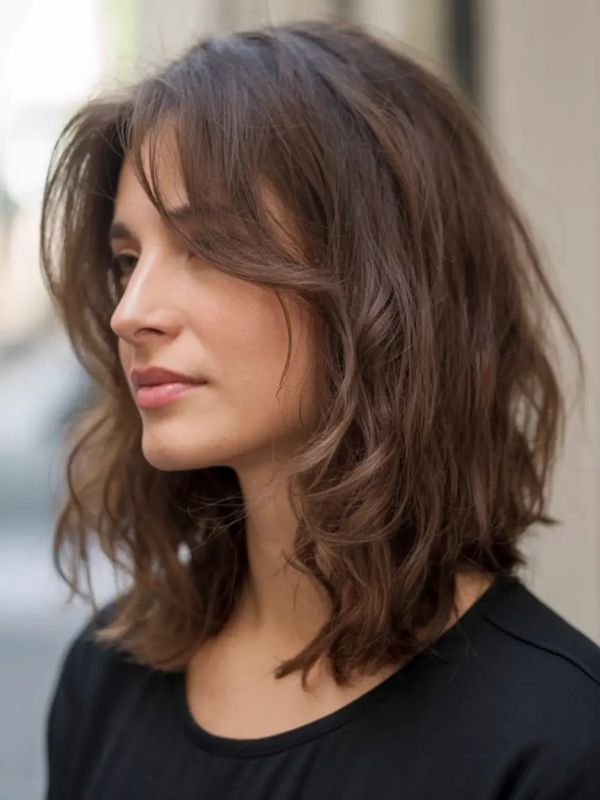winter hairstyles color 2025 2026 for women over 40 Natural Brunette with Effortless Movement
