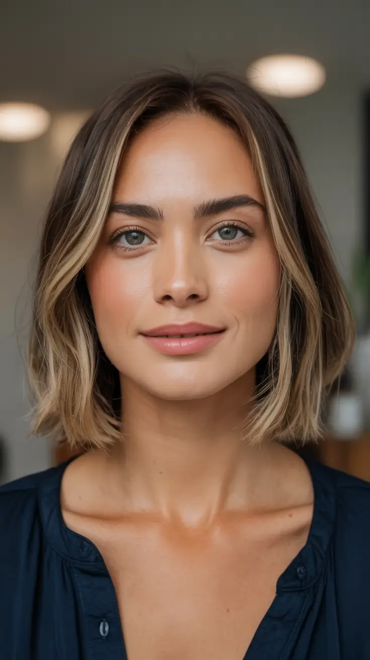 winter hairstyles color 2025 2026 for women over 40 Classic Blunt Bob with Modern Highlights