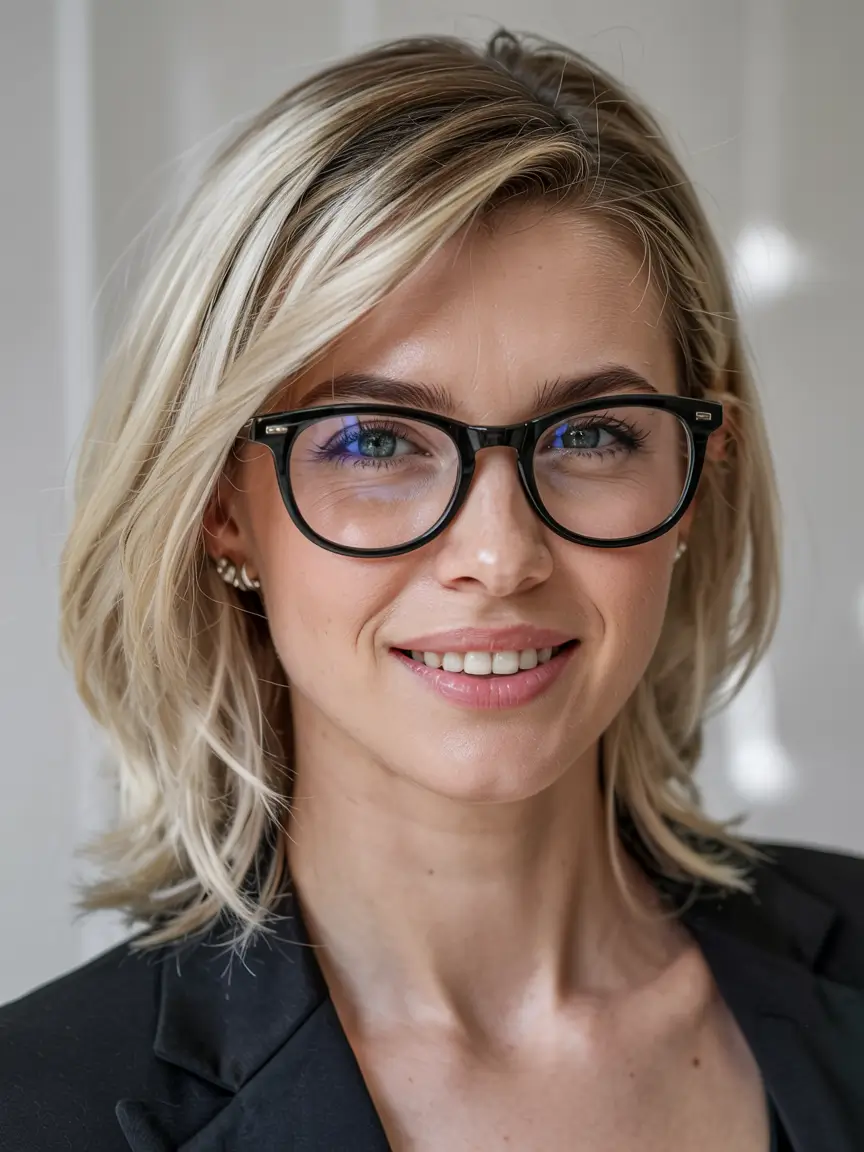 winter hairstyles hair color 2025 2026 for women over 50 Polished Blonde Bob with Professional Edge