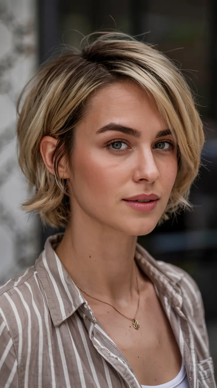 winter hairstyles hair color 2025 2026 for women over 50 Textured Blonde Bob with Relaxed Elegance