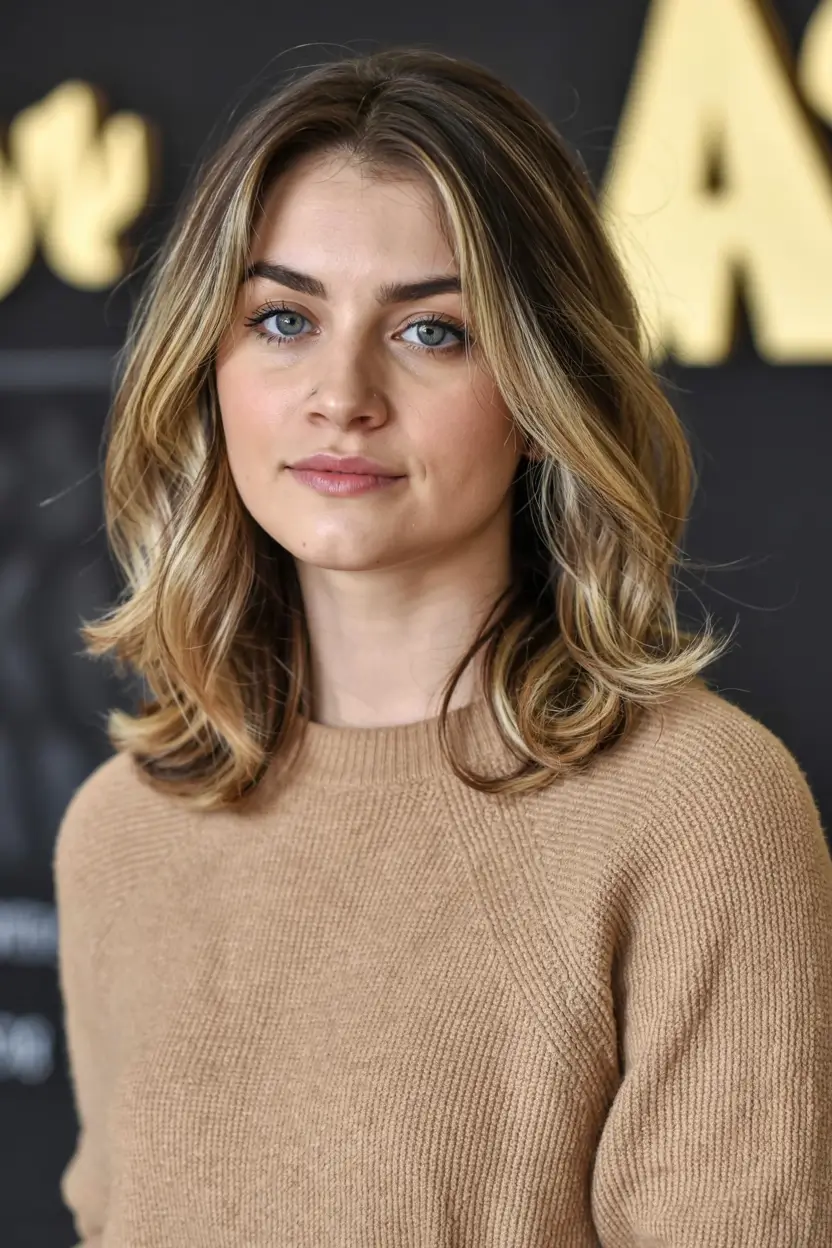 winter hairstyles hair color 2025 2026 for women over 50 Warm Blonde Waves with Soft Layers