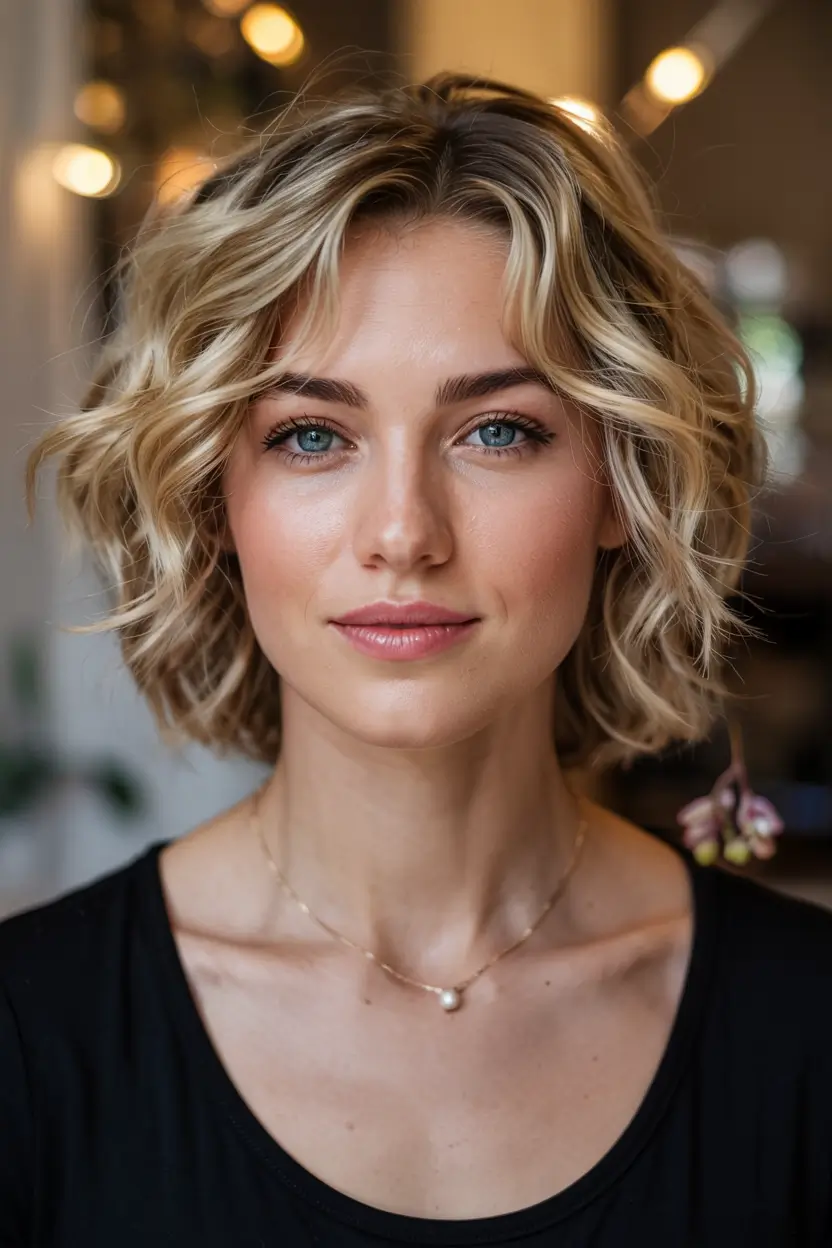 winter hairstyles hair color 2025 2026 for women over 50 Chin-Length Bob with Polished Waves