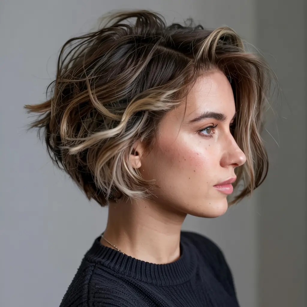 winter hairstyles hair color 2025 2026 for women over 50 Voluminous Bob with Face-Framing Highlights