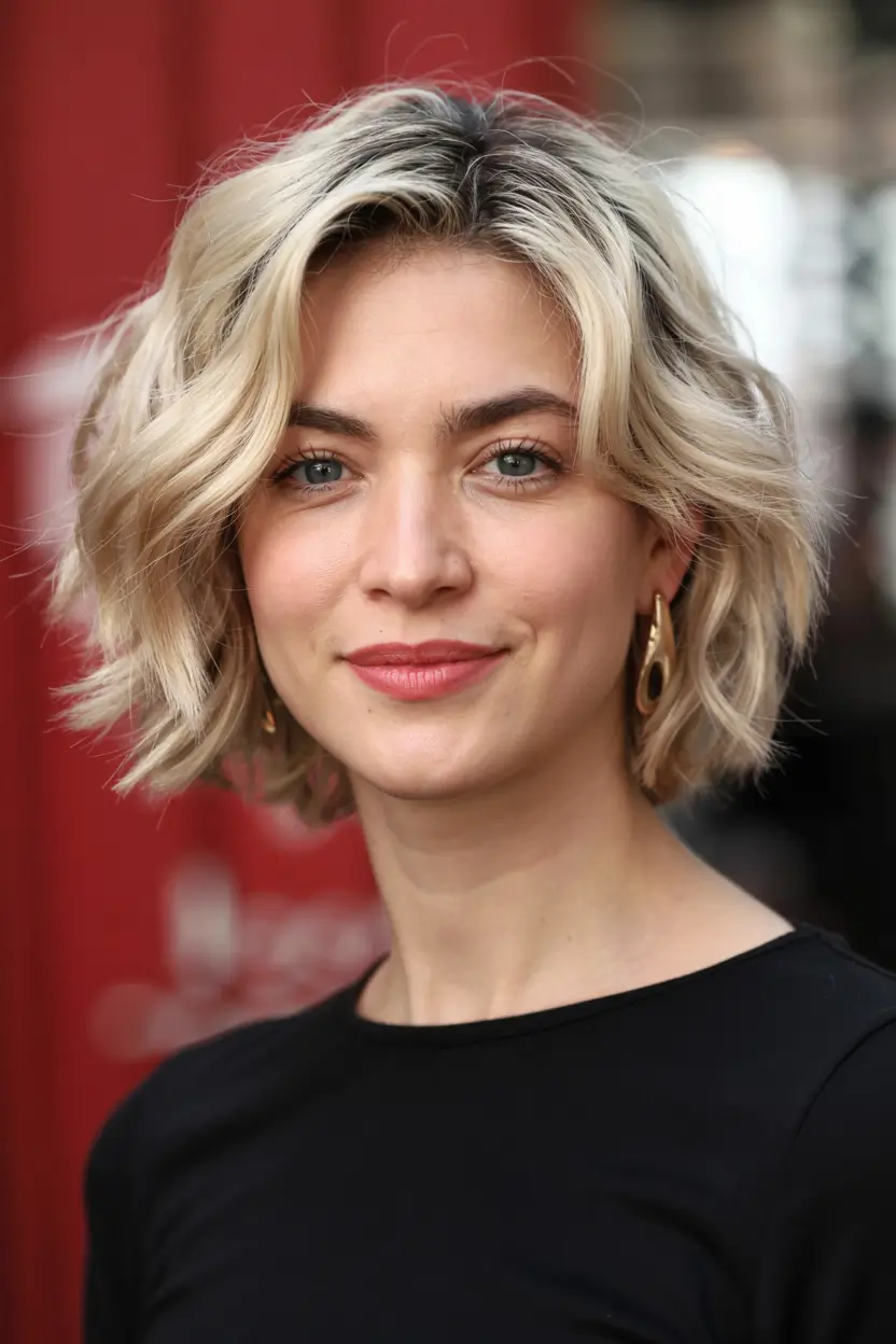 winter hairstyles hair color 2025 2026 for women over 60 Beachy Platinum Bob
