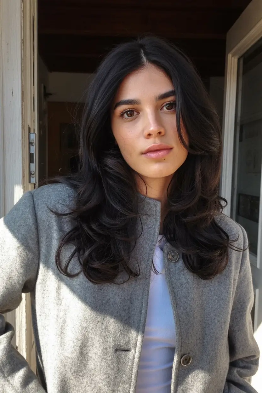 winter medium haircut ideas 2025 2026 Classic Blunt Medium Cut
