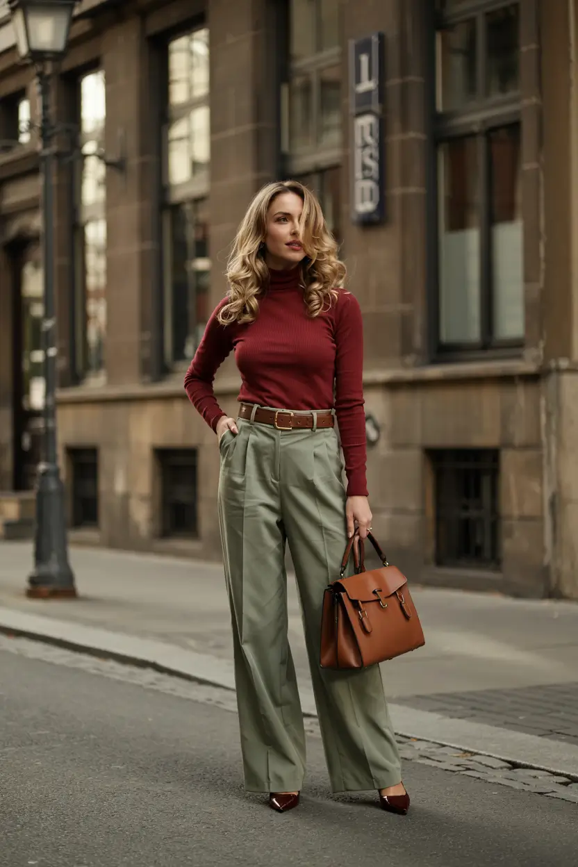 winter office outfits ideas 2025 2026 Earthy Warmth in Winter Pairings