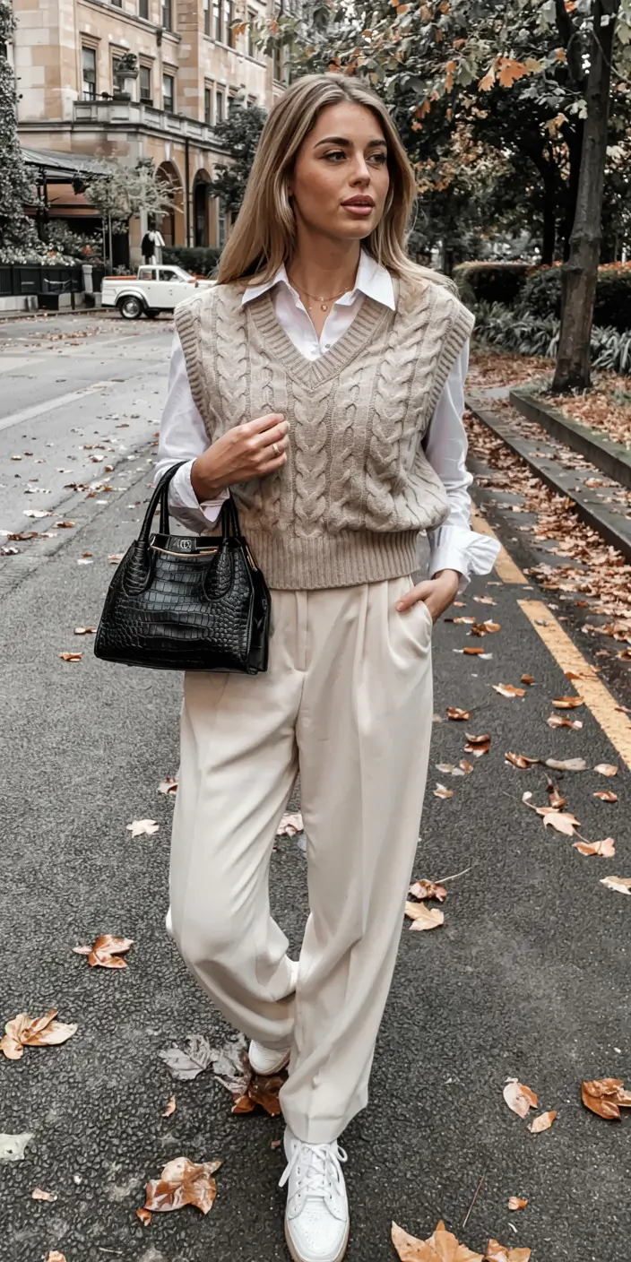 winter office outfits ideas 2025 2026 Cozy Knits Meet Everyday Tailoring