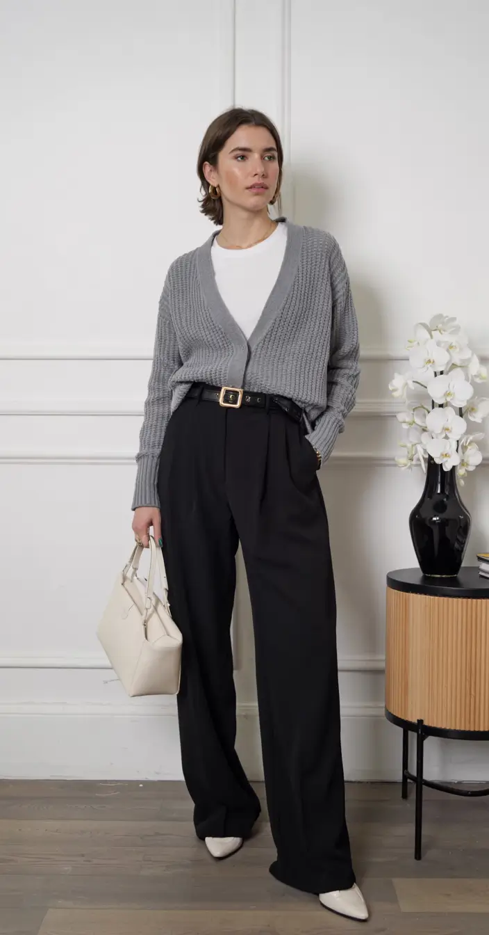 winter office outfits ideas 2025 2026 Modern Knitwear Meets Tailoring
