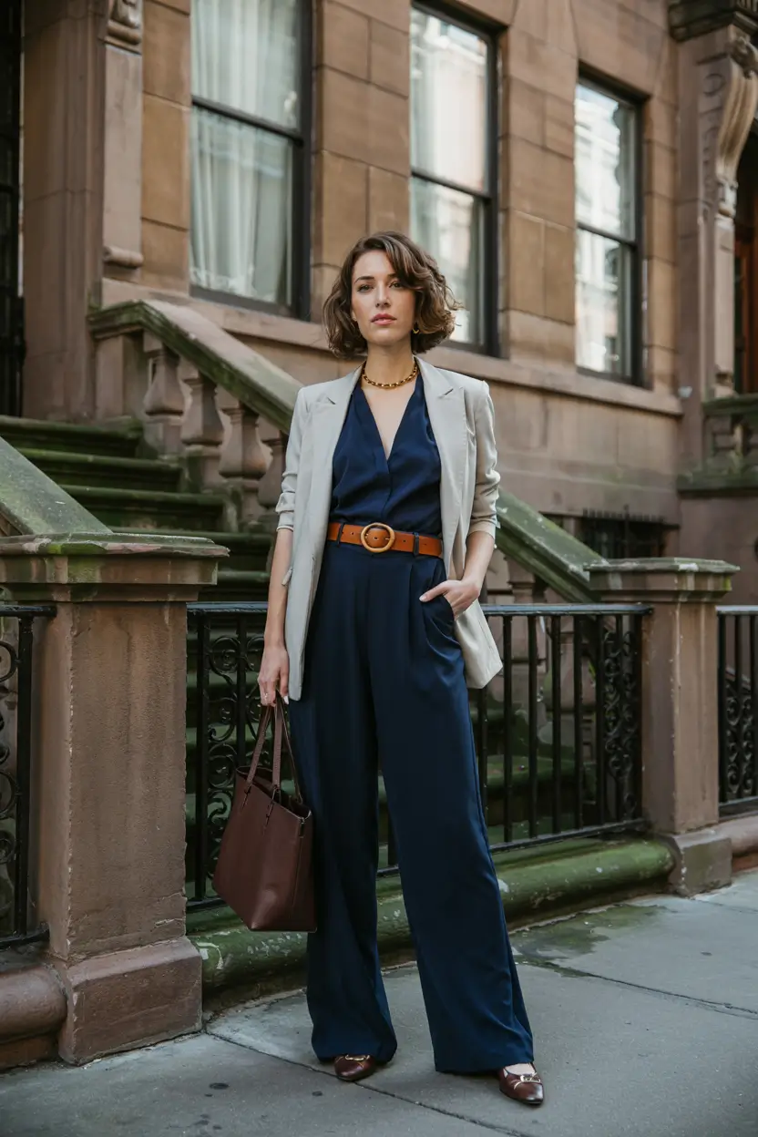 winter office outfits ideas 2025 2026 Modern Jumpsuit Sophistication