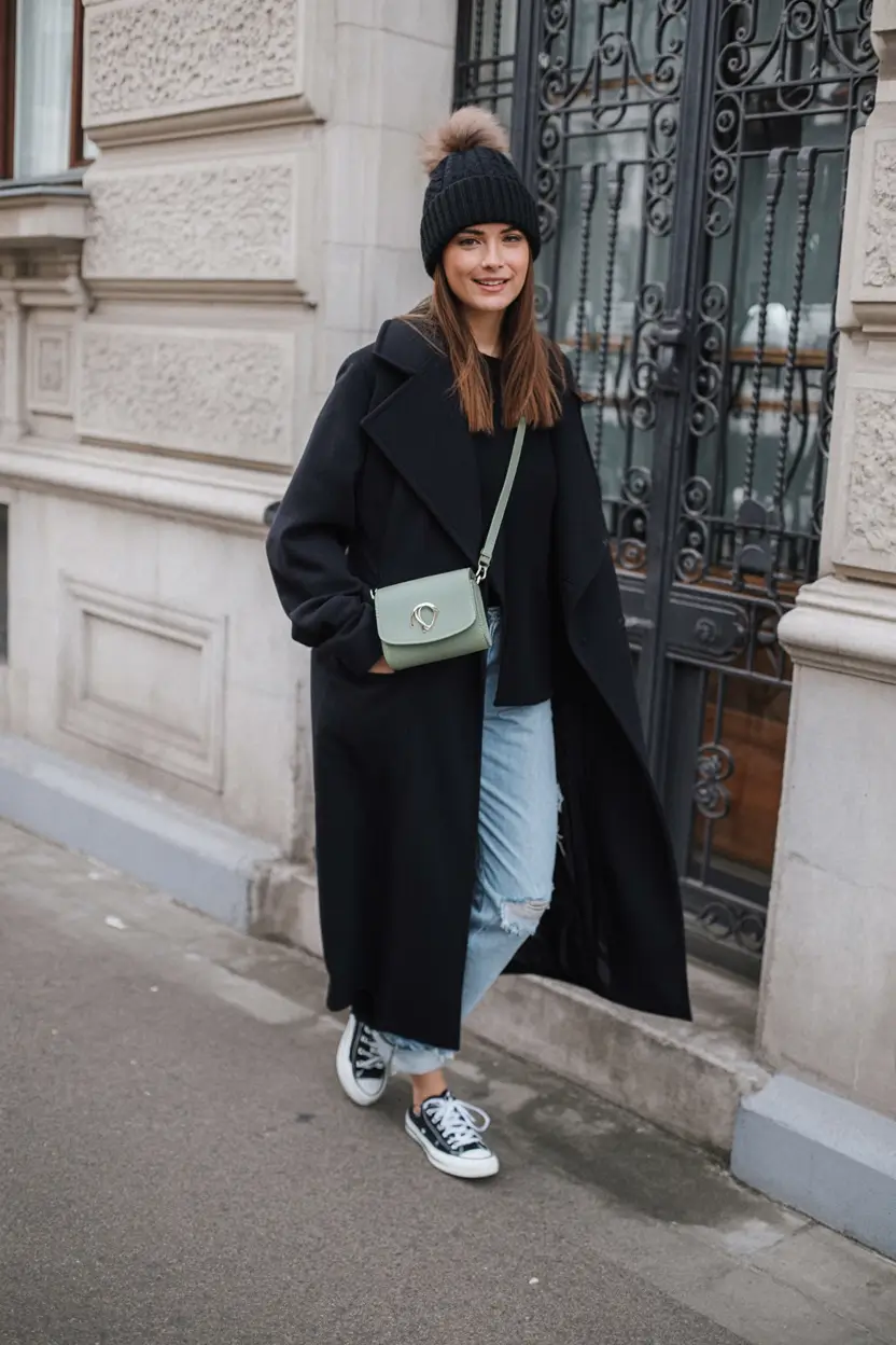 winter outfit inspo 2025 2026 trends ideas Playful Casual with Sporty Accessories