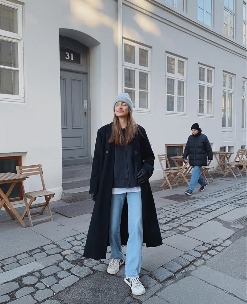 winter outfit inspo 2025 2026 trends ideas Laid-Back Layers with Denim