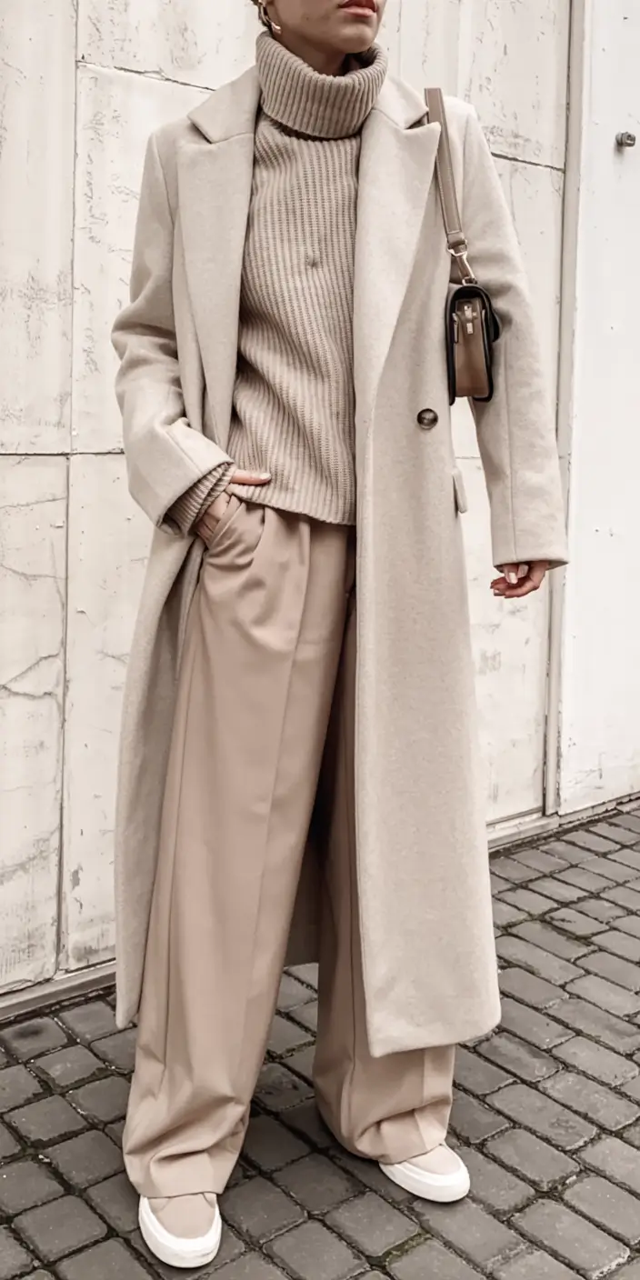 winter outfits aesthetic 2025 2026 Soft Neutrals in Relaxed Silhouettes
