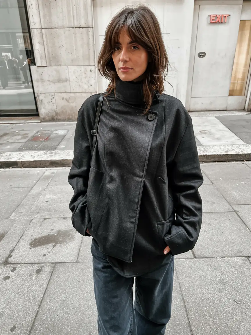 winter outfits aesthetic 2025 2026 Urban Edge in Monochrome Black