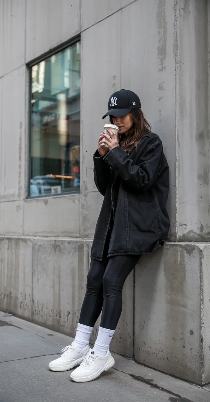 winter outfits aesthetic 2025 2026 Streetwear Minimalism in Black