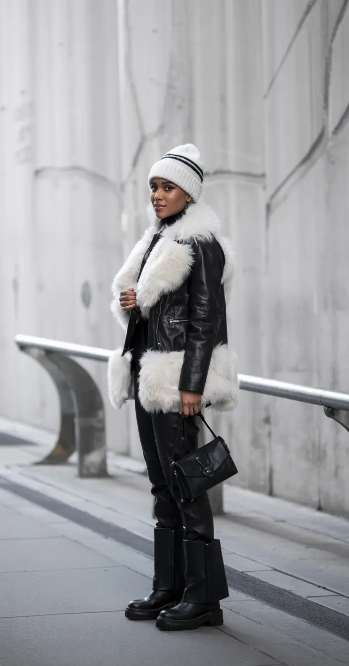 winter outfits blackgirl 2025 2026 Black & White Edge