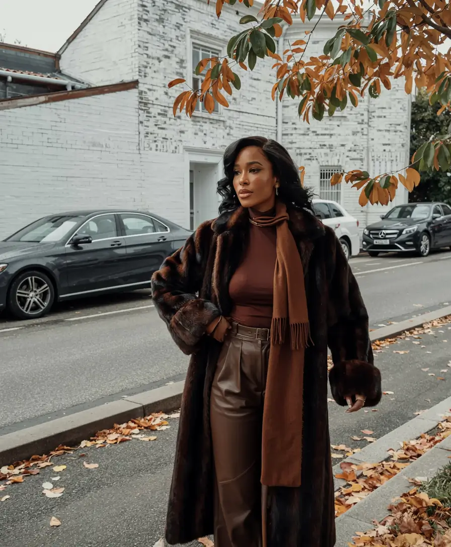 winter outfits blackgirl 2025 2026 Rich Chocolate Layers