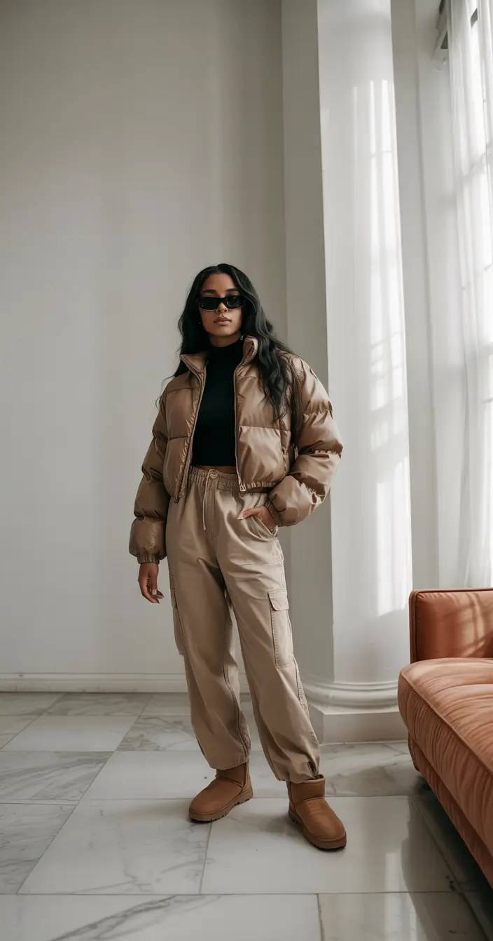 winter outfits blackgirl 2025 2026 Effortless Monotone Chic