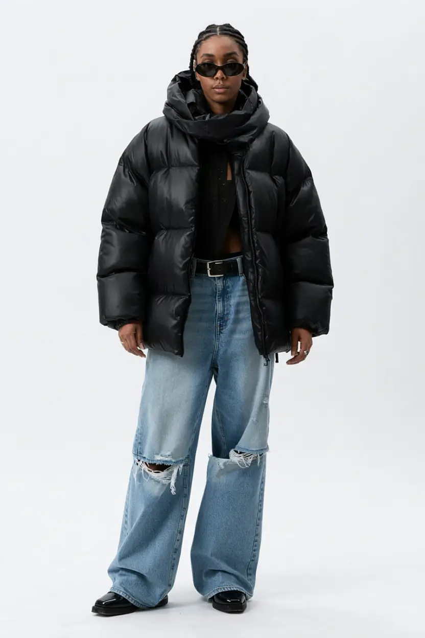 winter outfits blackgirl 2025 2026 The Oversized Puffer Statement