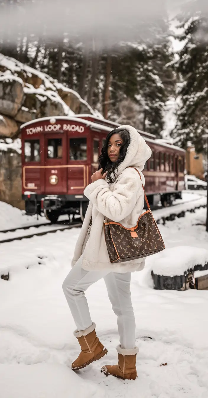 winter outfits blackgirl 2025 2026 Snowy Luxe Comfort