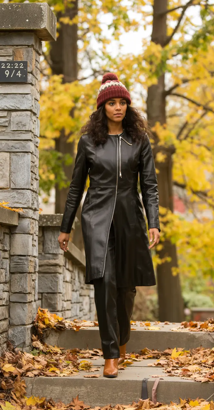 winter outfits blackgirl 2025 2026 Edgy Autumn Leather