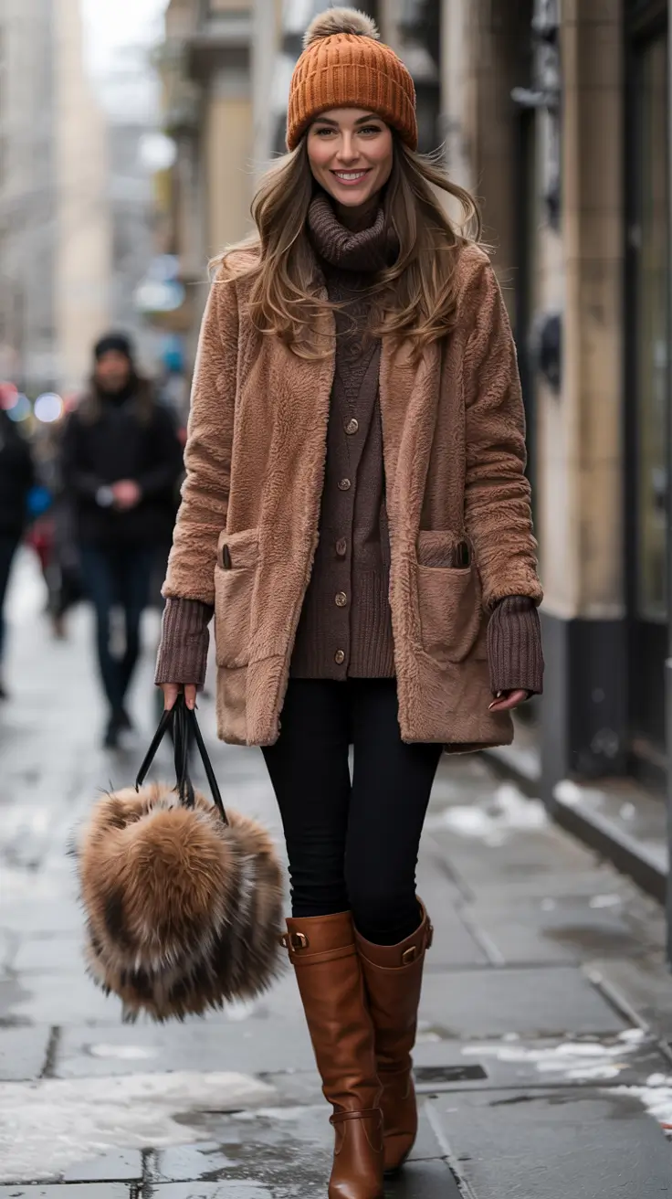 winter outfits cold weather ideas 2025 2026 Warm Earthy Tones