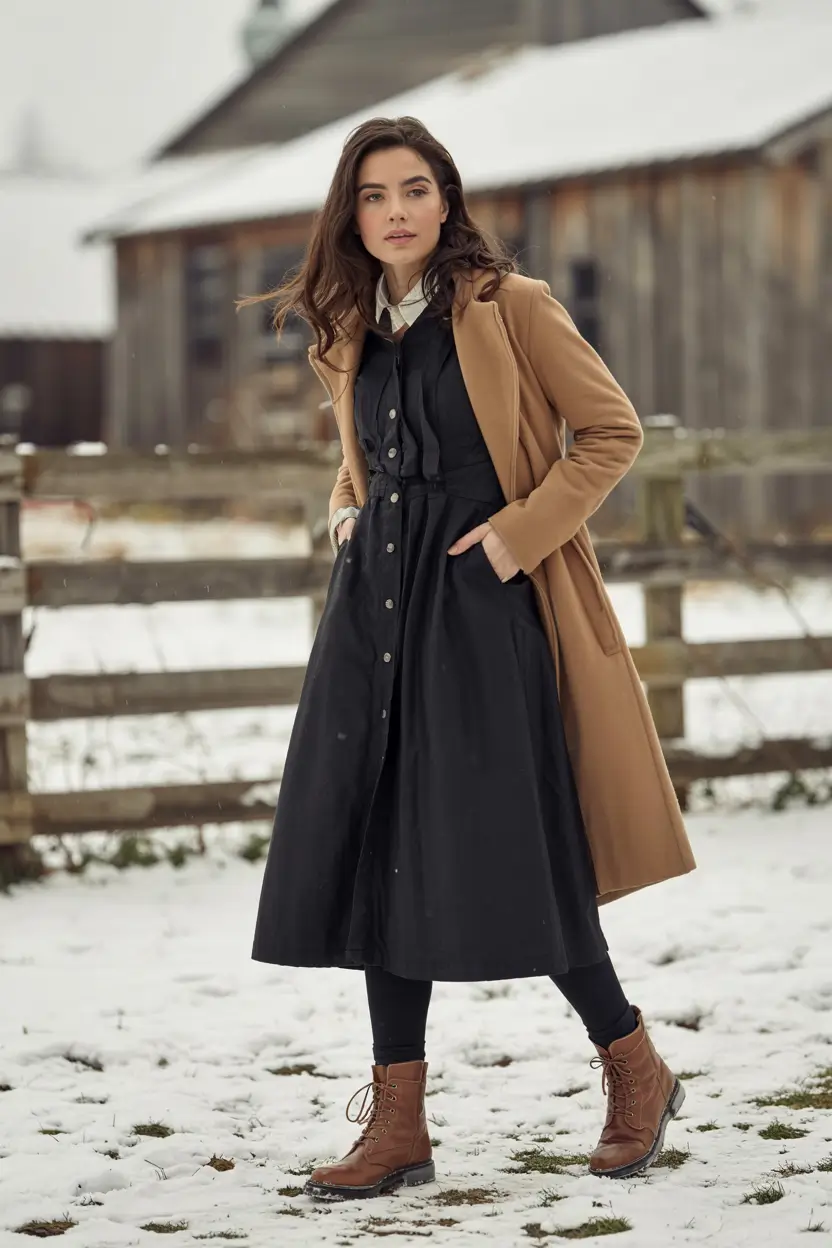 winter outfits cold weather ideas 2025 2026 Rustic Elegance Meets City Practicality