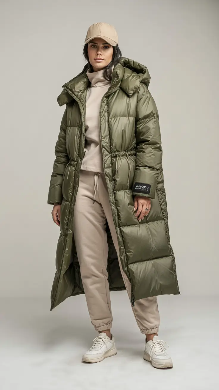 winter outfits cold weather ideas 2025 2026 Utility Chic in Olive