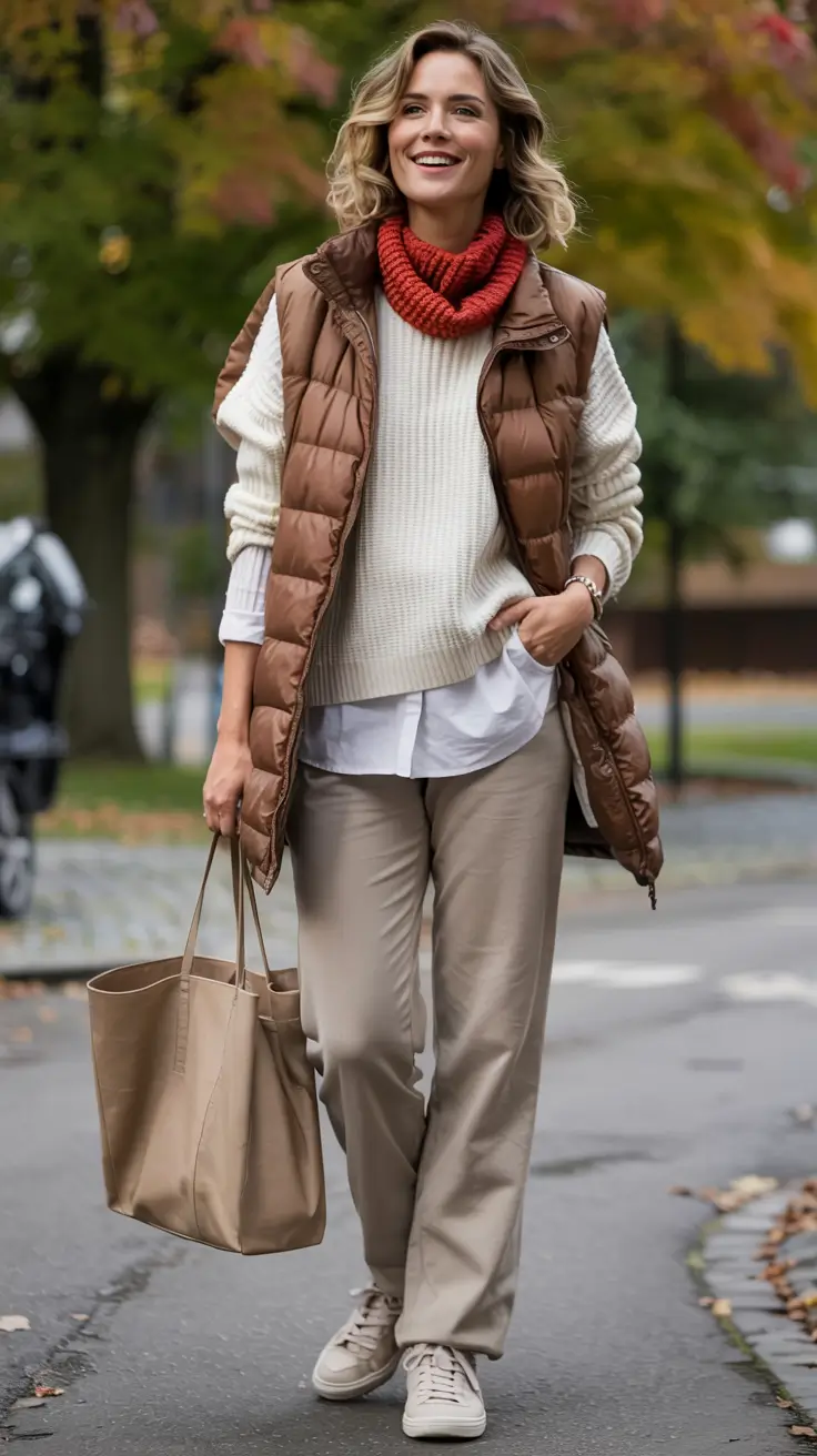 winter outfits for women over 50 ideas 2025 2026 Sporty Layers with Warm Accents