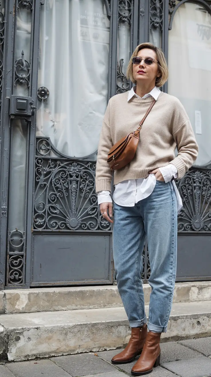 winter outfits for women over 50 ideas 2025 2026 Casual Cool with a Modern Edge