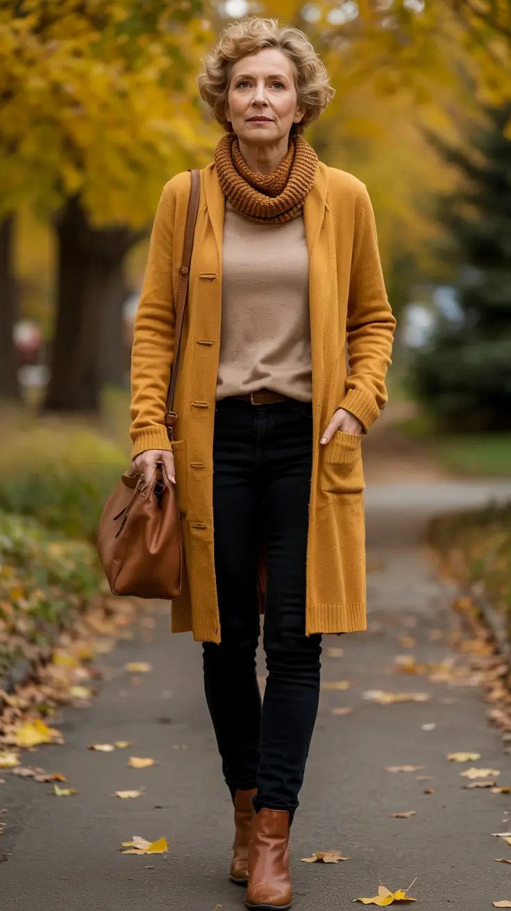 winter outfits for women over 60 ideas 2025 2026 Golden Autumn Warmth