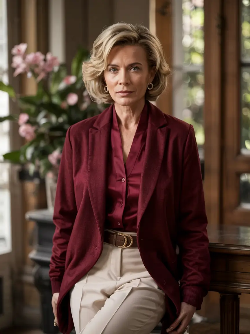 winter outfits for women over 60 ideas 2025 2026 Refined Burgundy Layers