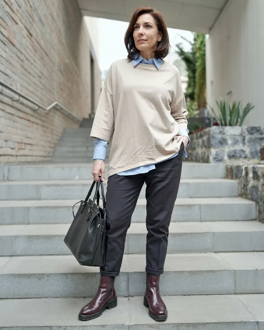 winter outfits for women over 60 ideas 2025 2026 Relaxed Neutrals with a Modern Edge