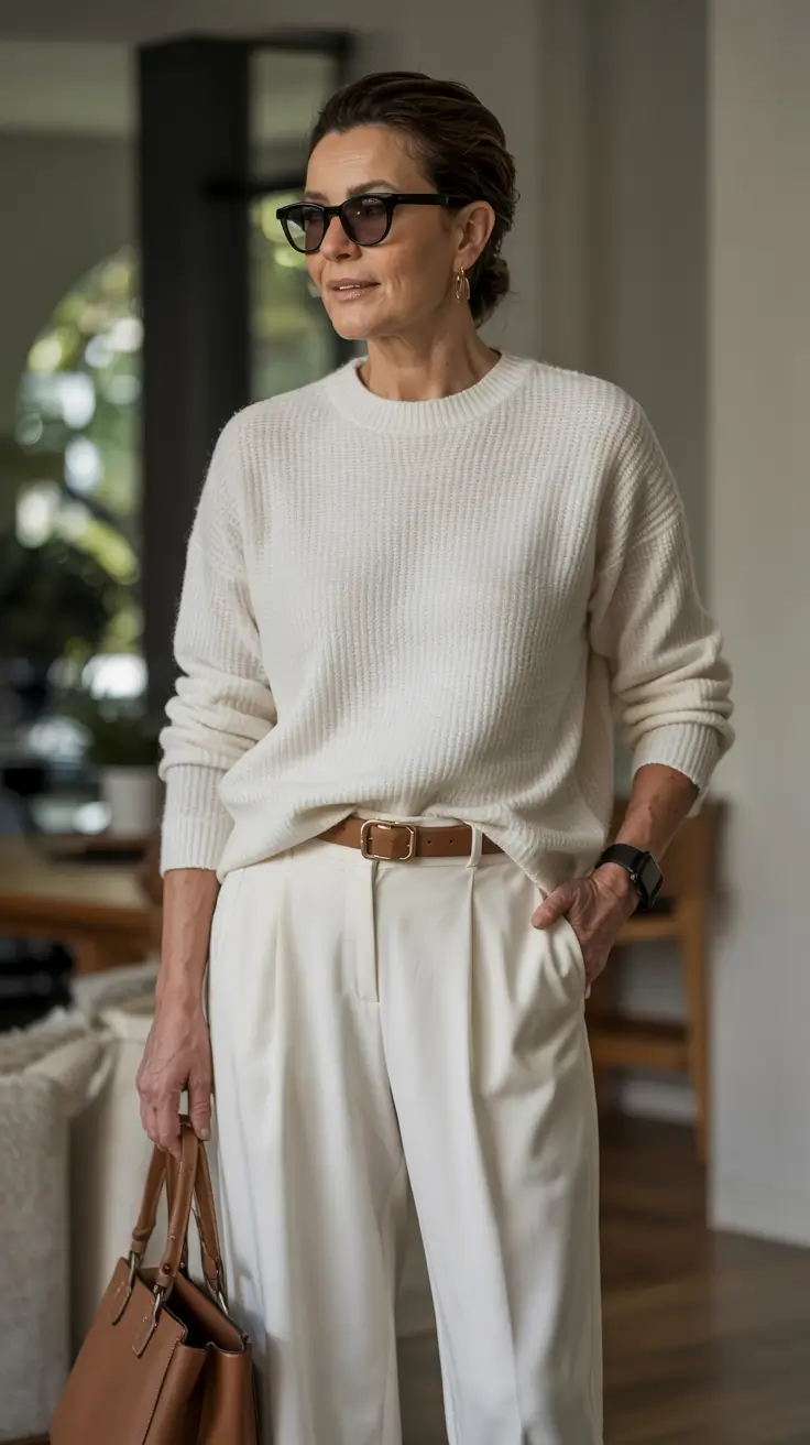 winter outfits for women over 60 ideas 2025 2026 White-on-White Minimalism