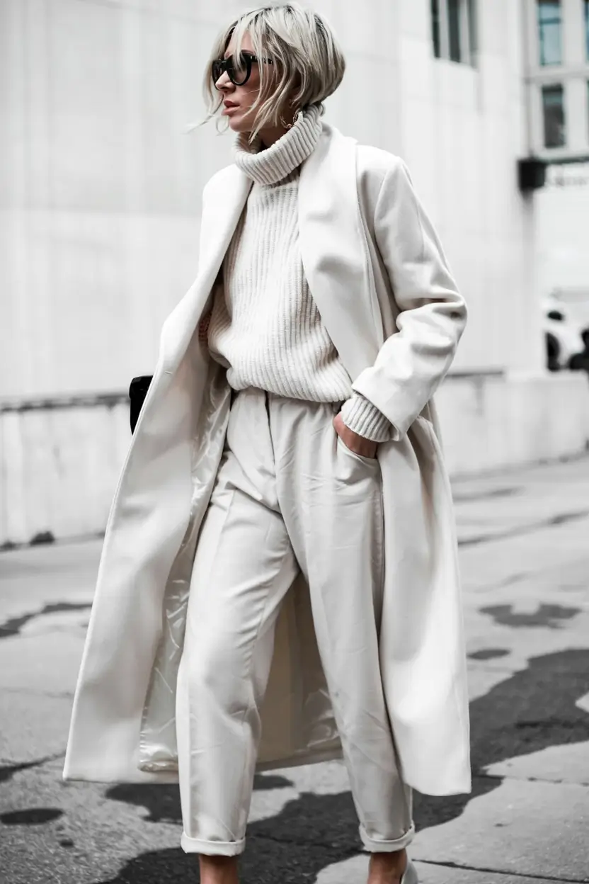 winter outfits inspiration 2025 2026 Winter White Monochrome