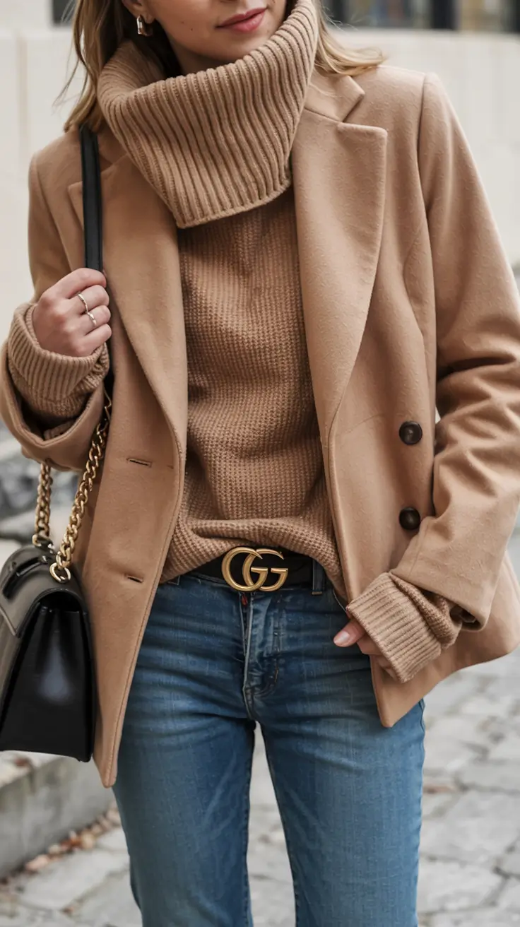 winter outfits inspiration 2025 2026 Camel Layers with Luxe Details