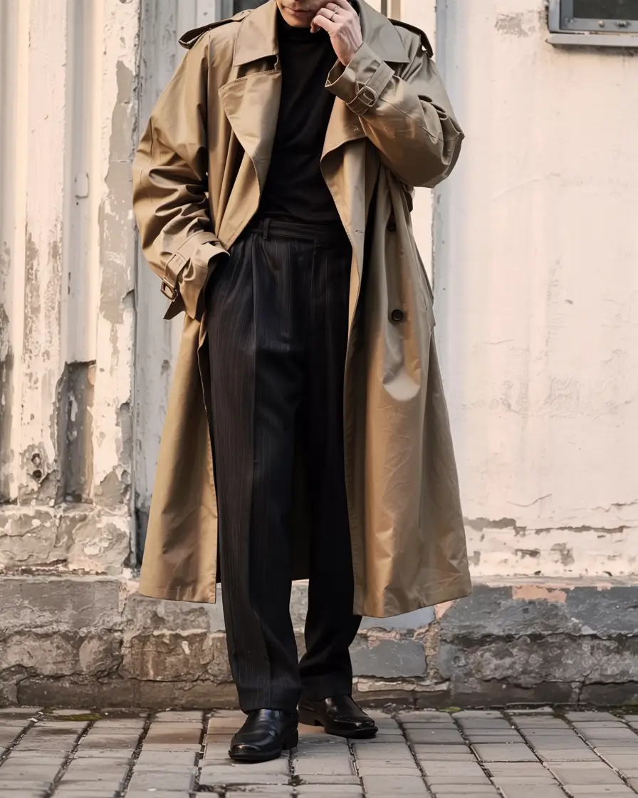 winter outfits men 2025 2026 style guide Modern Trench Sophistication