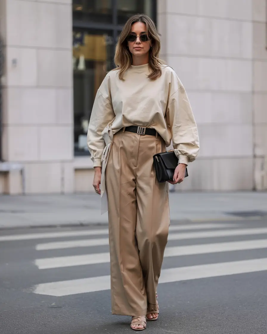 winter work outfits 2025 2026 style guide Monochrome Beige Elegance