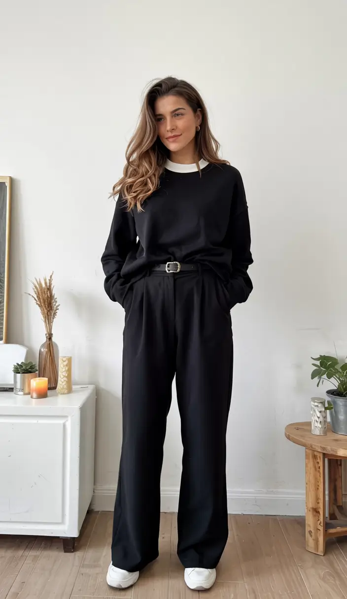 winter work outfits 2025 2026 style guide Modern Monochrome Ease