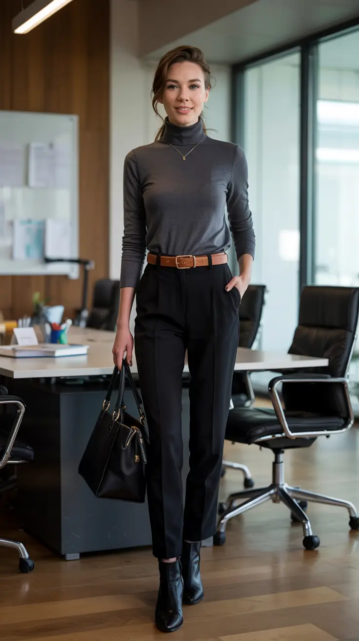 winter work outfits 2025 2026 style guide Minimalist Power Dressing