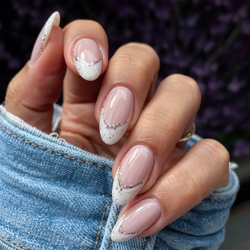 acrylic nails and color ideas winter 2025 2026 Silver-Tipped Chic