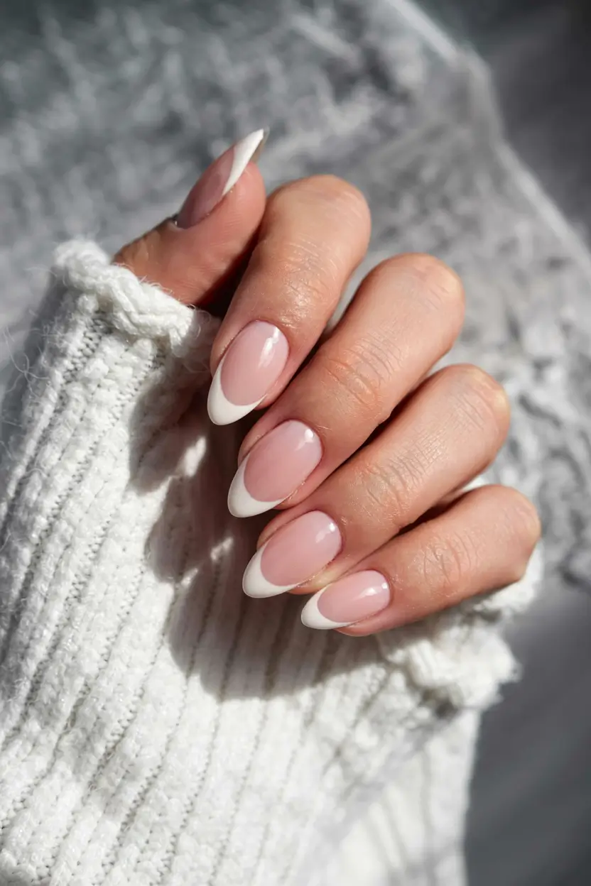 acrylic nails and color ideas winter 2025 2026 Soft Snow French